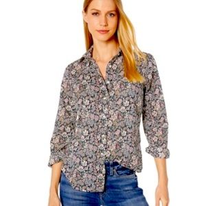 J.Crew Slim Perfect Fit Shirt in Liberty print White Garden. Barely worn, EUC.